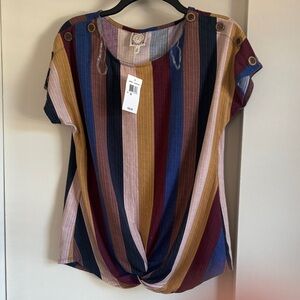 NWT - Trueself Striped Multicolor Women's Top size m